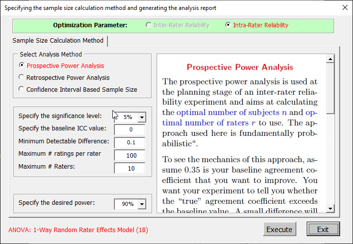 intraclass correlation under the one-way random rater effect model